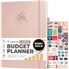 Clever Fox - Agenda economica - Quaderno per il monitoraggio delle spese. Organizzatore di budget mensile, registro finanziario e libro contabile, tracker delle fatture, A4 (Oro Rosa)