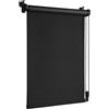 OBdeco Tenda avvolgibile termica oscurante, 45 x 130 cm, larghezza del tessuto: 41 cm, colore nero, senza foratura, con rivestimento in coordinato Öko-Tex Standard 100, protezione visiva e solare