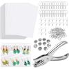 lompyeu 181 Pezzi Plastica Termoretraibile kit di Fogli di Shrink Plastica,Con 20Pcs Fogli di Pellicola Termoretraibile, Portachiavi, Perforazione,per Amanti Artigianali, Adulti e Bambini