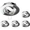 ledscom.de 5x cornice da incasso a soffitto CIRC, rotonda, orientabile, cromo lucido