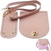 CALFOVERA 3 pz Fai da Te in Pelle PU Base per Borsa Kit per Maglieria Borsa Ovale Fondo Tracolla Regolabile Patta Superiore Accessori all'Uncinetto A Tracolla Creazione Sostituzione (Rosa)