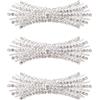 WANDIC Chiusura a Mantello, 3 Clip argentate da 4,3 cm, con Strass, Mantello Vintage, da Cucire, Ganci e Occhielli, Fermagli, per Vestiti, Maglioni, Sciarpe
