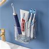 ZephyrHome Porta Spazzolini da Muro Senza Foratura, Organizer Bagno a 3 Scomparti Rimovibile per Dentifricio, Portaspazzolino Elettrico da Parete o da Appoggio, Piccoli Contenitori per Bagno, Cucina e Ufficio