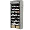 Nydunce Scarpiera 10 Ripiani, Scaffale Portascarpe Salvaspazio Slim, Organizer Scarpe Compatto 60x30x160 cm con Copertura in Tessuto Impermeabile, Grigio, per Ingresso, Armadio, Interno/Esterno