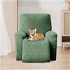 OKYUK Fodera per poltrona Relax, alta elasticità per poltrona relax reclinabile, 4 pezzi, con tasche laterali, estraibili e lavabili fodere protettive (verde riga)
