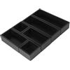DBREAKS Set di 6 Organizer per Cassetti in Bambù, Organizer Multiuso in Legno, Impilabile, Per Cosmetici, Cucina, Bagno o Ufficio ogn (Nero)