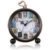 ALEENFOON Sveglia classica retrò da 12,7 cm, senza ticchettio, in metallo, vintage, antica, da tavolo, scrivania, mensola, orologio al quarzo, funzionamento a batteria, sveglia forte per comodini