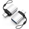 HAUXGOGO Adattatore da USB-C a USB 3.0(Set da 2), supporta il Trasferimento Dati e la Conversione Dell'interfaccia, la Ricarica e OTG -Argento