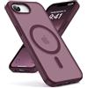 Oududianzi-Cover per iPhone 16e/17e Compatibile con MagSafe, Custodia Traslucida Posteriore PC Silicone TPU Bumper, Protezione Della Fotocamera, Cover Militare Antiurto Anti-Impronte-Bordeaux