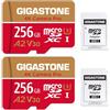 Gigastone [5 Anni Recupero Dati 0] Gigastone Scheda di Memoria 256 GB Set di 2 Carte, 4K Fotocamera Pro, Compatibile con GoPro Switch, Velocità 100 MB/s. Scheda Micro SDXC A2 U3 V30 con adattatore SD.