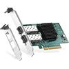 Binardat Adattatore di rete PCIe a 2 porte 10G SFP+, controller LAN Intel X520 82599, scheda NIC 10G/1G SFP+ Slot per Windows/Linux/VMware