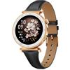 BOALZETD Smartwatch Donna - Elegante in Piccolo con Display AMOLED 1,19 Cinturino in Pelle Sottile, Orologio Fitness con Contapassi, Cardiofrequenzimetro/SpO2/Sonno per iOS/Android, Rosa Oro/Nero