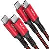 NIMASO Cavo USB C a USB C[2M+2 M/Confezione da 2],Cavo USB tipo C 60 W 3A ricarica rapida nylon intrecciato per Galaxy S21 Ultra S20 S10 S9 A70 Note10, Huawei,Google Pixel 3a,iPad Pro 2021