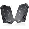 PWAY PW-HT202P HDMI Extender Non Compresso Su Singola Trasmissione 165FT/50m Cat6 Full HD 1080P Sostegno Al Controllo 3D EDID un Alimentatore (UTP+RJ45+Trasmettitore+Ricevitor)