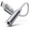 Stouchi Adattatore Jack Cuffie USB Type C to Aux Digital Audio Earphone Adaptor,Audio Dongle,Hi-Res DAC Chip,Compatible with Samsung Galaxy S22 S21 Ultra S20+ Note 2,Pixel 6a,Pad mini 6 D'argento