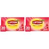 Lipton Frutti Rossi, infuso naturalmente senza caffeina, Infusi alla frutta e alle erbe, Confezionati singolarmente, 20 filtri (Confezione da 2)