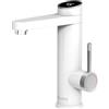 Briwellna Hot Water Tap Instant Boiling Water,220V Tankless Electric Heater BathroomTaps, 120 Degree Rotate Cold and Hot Water Tap With Digital Display (White)