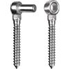Insaga Hardware per cancelli in acciaio inox 304 con gancio a vite e cerniere a occhiello per montare cancelli, stampaggio monopezzo con bullone a vite non saldante e cerniera a cinghia (2 pz)