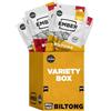Ember Beef Biltong Varietà 250g - Snack Proteico Jerky di Carne Secca - Pochi Grassi, Senza Zuccheri Aggiunti, Keto, Senza Coloranti o Aromi Artificiali - 10 Bustine da 25g