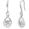 FANCIME Orecchini pendenti in argento Sterling 925 con pietra portafortuna, con ciondolo a forma di infinito, 2.4 Millimeter