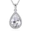 VONSSY Collana con ciondolo in pietra preziosa a forma di pera ovale a goccia | Cristalli Rubino Smeraldo Zaffiro Collana Birthstone