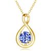 FANCIME Collana Infinito in Argento 925 Placcato Oro Bianco Ciondolo con Pietre Naturale/Sintetico Pendente Regali di Natale Compleanno San Valentino Anniversario Gioielli da Donne Ragazza Catena 45cm