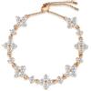 FEIKFEIZ Braccialetto con moissanite, in diamante moissanite coltivato in laboratorio, placcato in oro rosa 18K, bracciale trifoglio regolabile, regalo per donna.