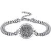 OHAYOO Bracciale Protettore Religioso 925 Argento Sterling Regolabile Bracciale Medaglia Amuleto Gioielli Regali per Uomini Donne, Standard, Argento sterling, Nessuna pietra preziosa