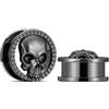 ERKUOO 2 dilatatori per orecchie, a forma di teschio, dilatatori a vite, da 8 mm a 25 mm, 3/4=19mm, Metallo, Arenaria
