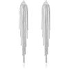 Clearine Moda Lampadario Lungo Nappe Lineare Goccia Orecchini per Donne Festa Prom Argento-fondo