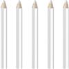Hummcqit Matita bianca per unghie, sbiancante per unghie, penna per manicure francese fai da te, motivo a pois, forniture per nail art, strass, penna per nail art, gemme, set di gioielli (bianco, 5)