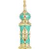 Garneck Bottiglia di profumo ricaricabile in stile - 12 ml bottiglia decorativa da riempire per oli essenziali, regalo di nozze in elegante oro e verde