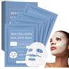 GAOMESIA 4 Pezzi Maschera Viso al Collagene, Maschera Hydrogel Notturna, Idratante e Rassodante per Pelle Morbida e Luminosa, Nutriente e Lenitiva per Tutti i Tipi di Pelle