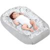 Medi Partners Riduttore Lettino Neonato - 100x60x15 Nido Antisoffoco Neonati Bozzolo Culla per Bebè neonata bilaterale Cuscino 100% Cotone Waffle (Radura con Waffle grigia)