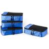 Amazon Essentials, Set di 4 Packing Cube, Accessori da Viaggio, Organizer per Bagagli con Doppia Cerniera, Parte Superiore in Rete, Poliestere, S/M/L/Slim, Blu (in Precedenza Amazon Basics)