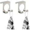 WENKO 8411100 Gancio doppio sopra anta inox satinato, Acciaio inossidabile, 5 x 5 x 5 cm, Opaco (Confezione da 2)
