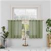 LAMIT Piccole tende in lino per cucina, bar, 61 cm, pannelli semitrasparenti, con passante posteriore e tasca per asta, per finestre piccole, 2 pannelli, verde salvia, 86 x 61 cm
