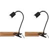 Briloner - Lampada da scrivania con interruttore a cavo, colore luce bianca calda, orientabile, lampada da lettura, lampada a morsetto, lampada da comodino, lampada da ufficio, altezza 40 cm, nero