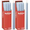 Bolsius - Candele rustiche - blu chiaro - 9 pezzi - 27 x 2,3 cm - Lunghezza durata 13 ore - Non profumate - Contiene cera vegetale naturale - Senza olio di palma (Confezione da 2)