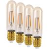 Eglo E27 LED, lampadina a forma di bastone, illuminazione retrò color ambra, 4 Watt (equivalente a 26 Watt), 270 lumen, luce bianco caldo, 2200k, lampadina Edison T32, Ø 3,2 cm (Confezione da 4)