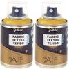 PEBEO - Pittura spray per tessuti 7A Spray - Tessuti naturali e sintetici - A base acqua - Senza solventi - Lavabile in lavatrice - Pittura su tessuto color Oro (Confezione da 2)