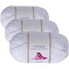 Utopia Crafts Filato Grosso in Ciniglia per Uncinetto e Ferri - Gomitolo da 100 g - 60 m - White - Filo Chunky Morbido e Facile da Lavorare - Lavabile in Lavatrice (Confezione da 3)