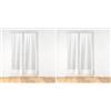 Douceur d'Intérieur, Coppia dritta con passapasta (2 x 70 x 200 cm) Edenia Bianco, Velo Sabbiato Ricamato (Confezione da 2)