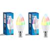 M Ledme - Lampadina LED Smart WiFi a Candela 6W (Eq. 50 W) Attacco E14, non necessita di Hub, RGB+CCT, Dimmerabile, Luce Bianca e Colorata, compatibile con Alexa e Google Home, LM7144