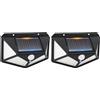 GRIFEMA Faretto LED da Esterno Solare con Sensore di Movimento, 100 LEDs, 3 Modalità, Angolo 270°, IP65, Batteria 800mAh, Lampada Solare da Giardino, GDK203 (Confezione da 2)