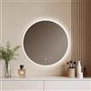 EMKE Specchio da bagno LED rotondo 70 cm con illuminazione bianco freddo 6500 K, con interruttore tattile