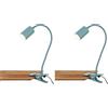 Briloner - Lampada da scrivania con interruttore a cavo, colore luce bianca calda, orientabile, lampada da lettura, lampada a morsetto, lampada da comodino, lampada da ufficio, altezza 40 cm, blu