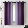 COSVIYA Cosvia, Tende oscuranti ombré, lunghezza 160 cm, con occhielli viola e bianco grigiastro, tende termiche isolanti che bloccano la luce, per camera da letto e soggiorno, 2 pannelli, 106,7 x 160 cm