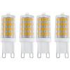 Eglo LED G9 set di 4 lampadine con base a perno, 2 lampade ciascuna da 3 Watt (equivalente a 30 Watt), 320 Lumen, lampada a pannocchia bianca calda, 3000k, Ø 1,6 cm