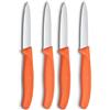 Victorinox Swiss Classic Coltello per verdure e spelucchini, per frutta e verdura, Extra affilato, dritto e seghettato, Acciaio inox, Arancione (Confezione da 2)